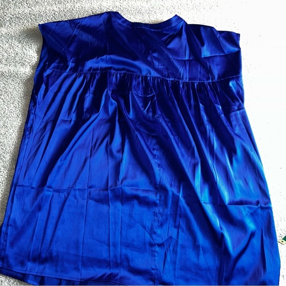 JODIFL Boxy Blue Sleeveless Blouse with Mandarin Collar - Picture 6 of 6